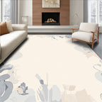 Serene Gray and Beige Abstract Shapes Rug