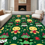 Charming green and yellow character collection Rug