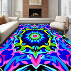 Vibrant Echo Geometric Mandala Art Rug