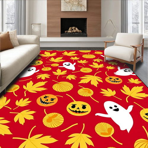 Autumn Ghost Pumpkin Leaf Medley Rug