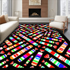 Colorful Candy Cane Stripes Rug