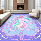 Pastel Unicorn Starry Frame Rug