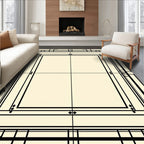 Art Deco Black Geometric Border Rug