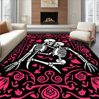 Love Skeletons Rose Floral Arrangement Rug