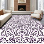 Ornate Violet Floral Swirl Harmony Rug