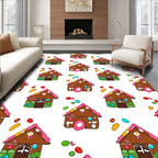 Whimsical Gingerbread House Candy Collection Rug