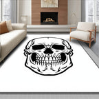 Bold Black Skull Close Up Rug