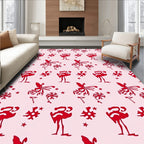 Crimson Flamingo Starburst Medallion Rug