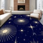 Celestial Sunburst Starry Night Rug