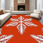 White Fern Blossom Coral Rug