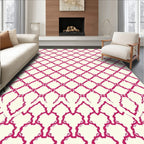 Crimson Lattice Diamond Repeating Rug