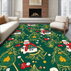 Festive Snowman Christmas Tree Garland Rug