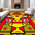 Yellow Bull Red Frame Graphic Rug
