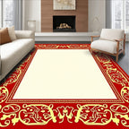 Rich Red Golden Ornate Border Rug
