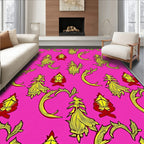 Vibrant Pink Yellow Red Floral Abstraction Rug