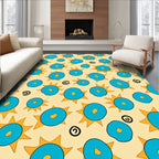 Funky Blue Sunburst Swirls Rug
