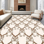 Brown Scroll Lattice Repeating Pattern Rug