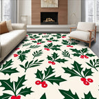 Festive Holly Berry Garland Rug