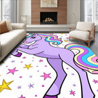 Whimsical Pastel Unicorn Stars Rug