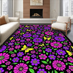 Vibrant Floral Butterfly Medley Rug