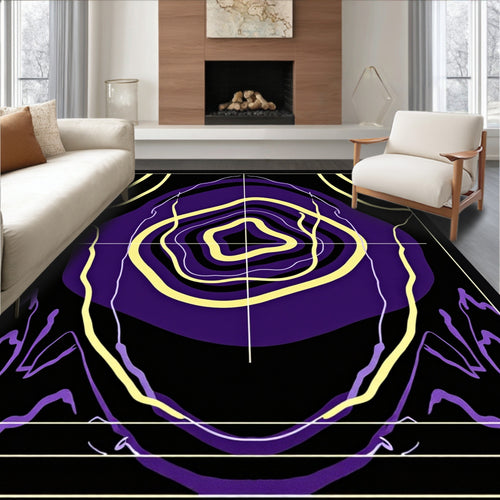 Amethyst Yellow Abstract Topography Waves Rug