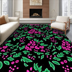 Vibrant Pink Berry Foliage Rug
