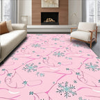 Delicate Pink Snowflake Branch Arrangement Rug