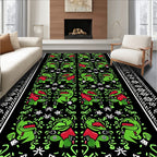Green Red Creature Black Tribal Border Rug