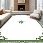 Ornate Green Filigree Border Star Rug