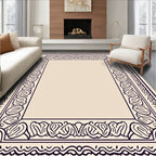 Antique Floral Scroll Border Rug