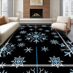 Blue Snowflake Winter Wonderland Rug