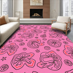 Pink Citrus Slice Whimsical Garden Rug