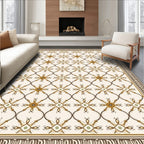 Brown Golden Lattice Arabesque Rug