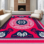 Crimson White Navy Central Medallion Rug