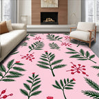 Crimson Berry Green Foliage Rug