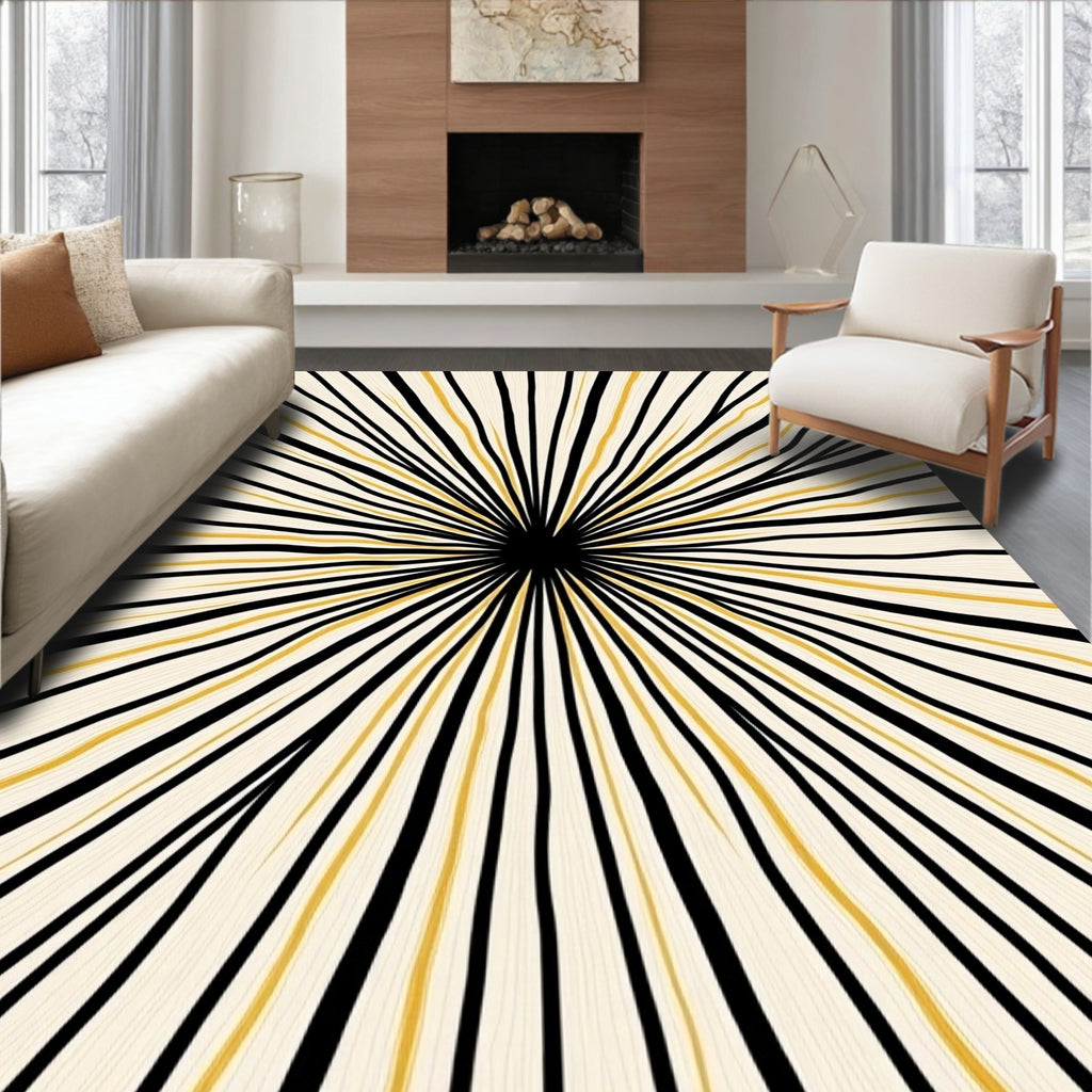 Radial Stripe Sunburst Rug
