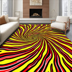 Vibrant Red Swirl Abstract Rug