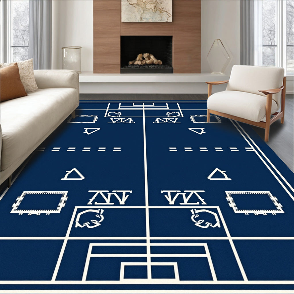 Sport Court Blueprint GeometricRug Rug