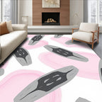 Gray Abstract Floral Burst Rug