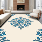 Vibrant Teal Floral Medallion Rug