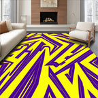 Vibrant Yellow Purple Jagged Abstract Rug
