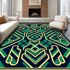 Art Deco Emerald Circuit Board Rug