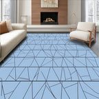 Geometric Cracked Ice Blue Rug