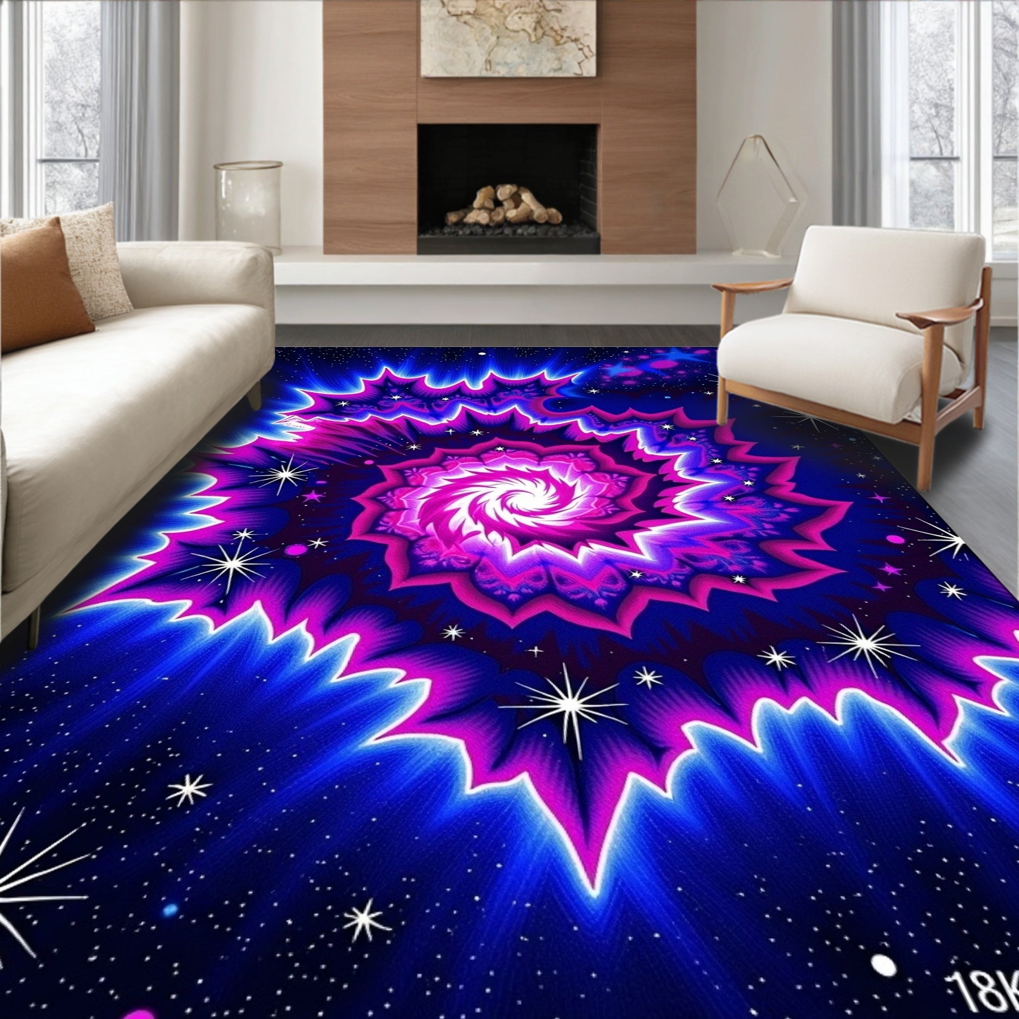 Cosmic Radial Bloom Starburst Rug