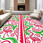 Vibrant Flamingo Tropical Foliage Rug