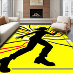 Vibrant Yellow Abstract Runner Silhouette Rug