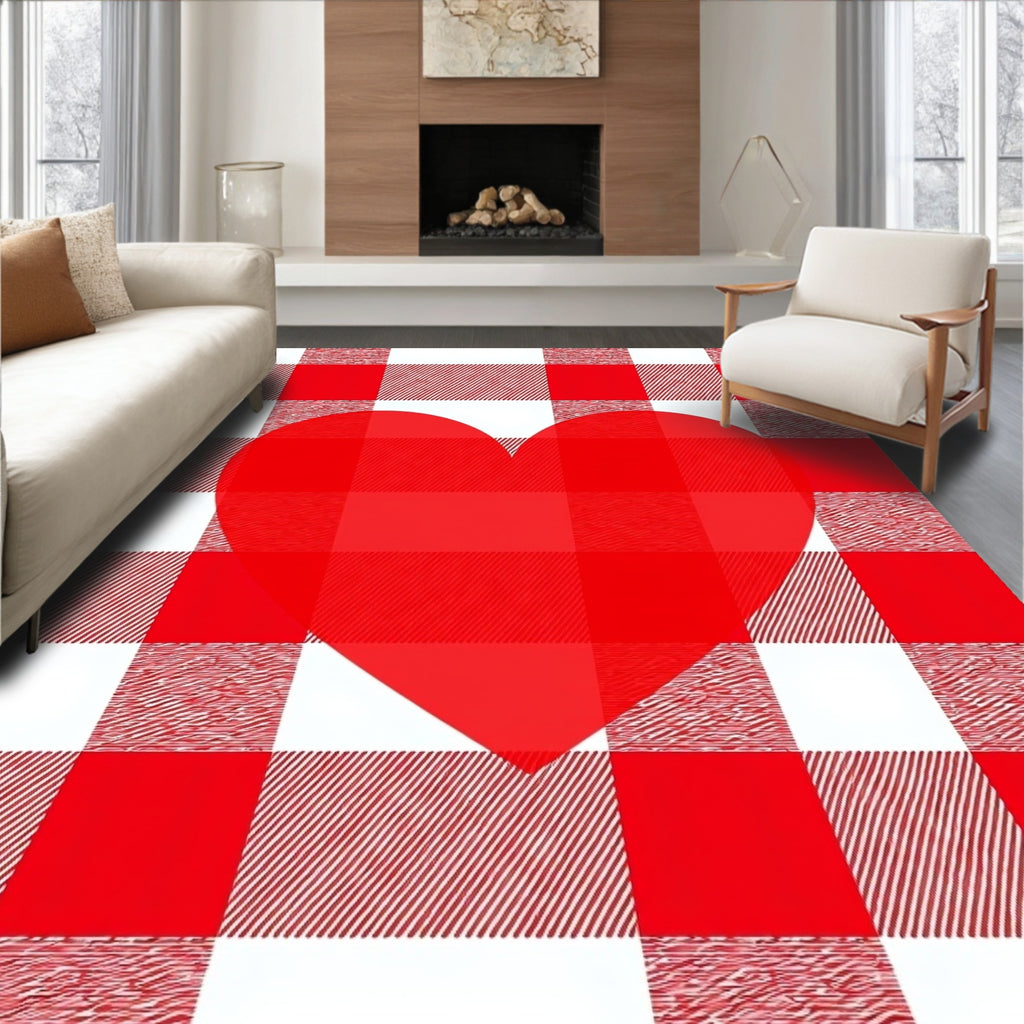 Red Heart Buffalo Check Rug