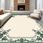 Green Floral Acanthus Border Rug