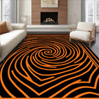 Bold Orange Swirl Contour Rug