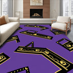 Black Yellow Geometric Shapes Rug